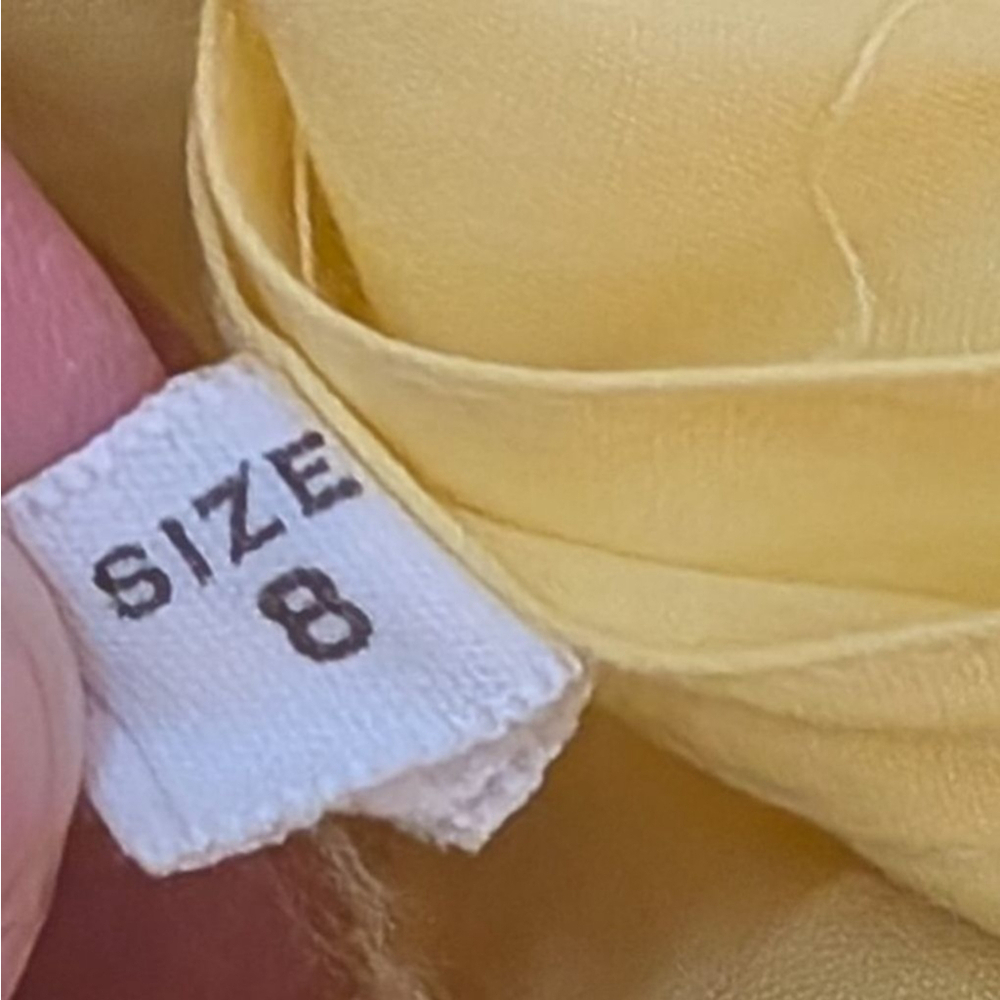 Jones Vintage Yellow & White Collared Short Sleeve Dress - Size 8 (Vintage) - Picture 8 of 9